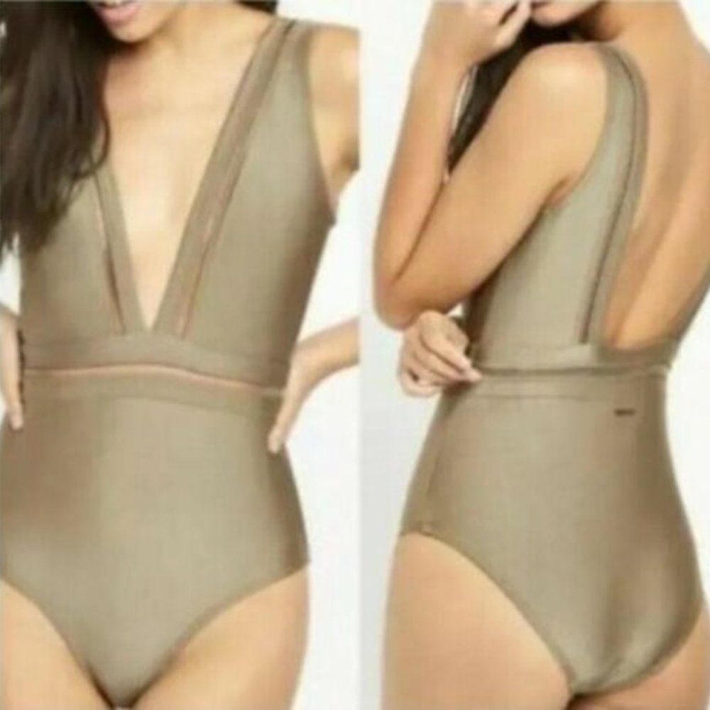NWT Ted Baker Golden Olive One Piece Swimsuit Sz 3